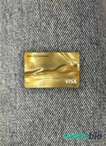 Romania Banca Transilvania bank visa gold card wygląd fotograficzny skan PSD + zdjęcie